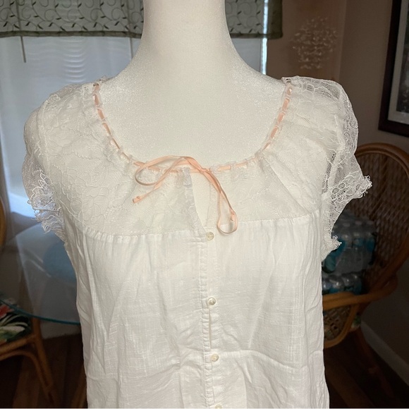 Vintage Y2K Abercrombie & Fitch 2000s Babydoll Milkmaid Top - Picture 2 of 14